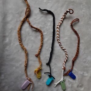 Deerskin braided pacifier holders